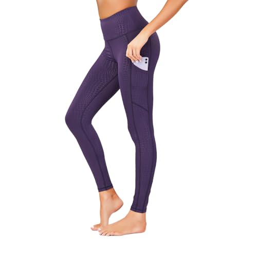Leggings elásticos para mujer que no se bajan pantalones de cintura alta con bolsillos
