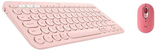 Image of Logitech K380 Wireless Multi-Device Bluetooth Keyboard for Windows, Apple iOS, Apple TV, Android or Chrome & POP Mouse, Wireless Mouse with Customisable Emojis, SilentTouch Technology, Precision