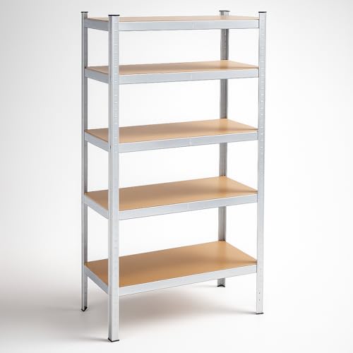 SPRINGOS Étagère de garage en métal 90 x 180 x 40 cm 5 étagères Argenté