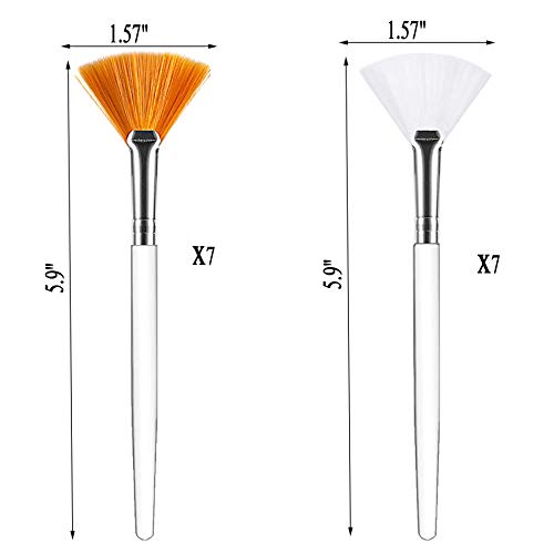 image for MLOLM Fan Mask Brushes 10 pcs, Facial Mask Applicator Brush,Soft Fan B