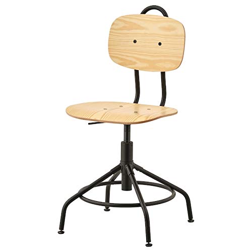 Chaise pivotante KULLABERG durable en pin noir, mobilier haut de gamme