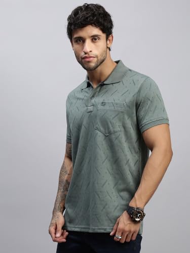 Image of Lux Nitro Men's Polo T-Shirt with Pocket | Cotton Rich Brasso Jacquard | Modern Relaxed Fit | Casual & Smart Wear