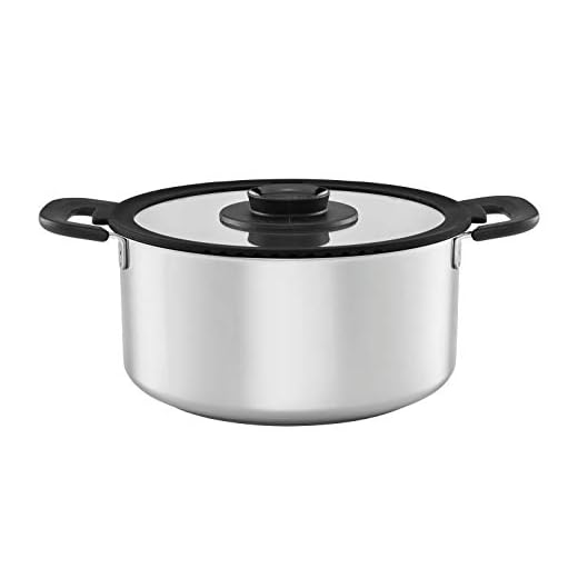 Fiskars gryta med lock, kapacitet: 5,0 liter, lämplig för alla hällar, Rostfritt stål/bakelit, Ø 26 cm, Functional Form, 1026578