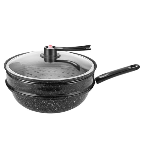 Wok de Piedra Antiadherente con Tapa de Vidrio 12.5 pulg miniatura 1