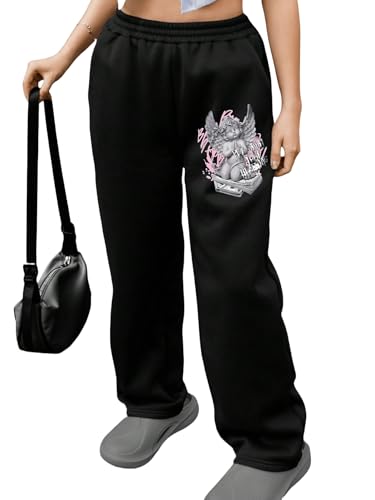 Women's Casual Joggers Sweatpants Color Block Side Striped Elastic Waist Wide Leg School Teacher Loose Pants