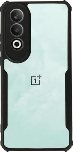 Image of AIBEX Crystal Clear Back Cover Case for OnePlus Nord CE 4 5G | 360 Degree Protection | Shock Proof Design | Transparent Back Cover Case (PC & TPU, Black Bumper)