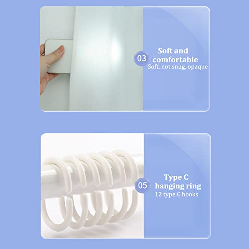 Wankam 4 Pcs Cute Shower Curtain Set Ocean Bath Curtain 72 X 72 Inch Polyester Fabric Waterproof Bathroom Curtain Toilet Mat Lid Rug For Girls Bathroom Wall Decor With 12 Hooks, Black6 #TOP5