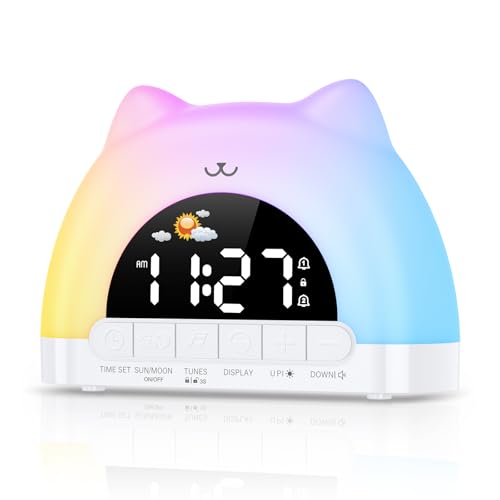 Oqimax Katzenwecker Digitaler Kinderwecker 11 Farben