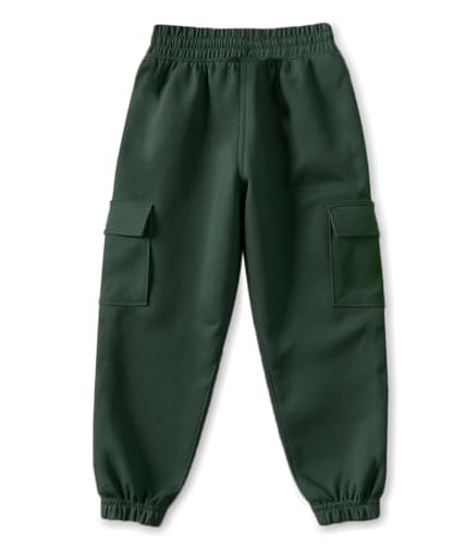 Image of Trampoline Boys & Girls Cotton Terry Cargo Joggers with 4 Utility Pockets | Elastic Waist with Drawstring | Ribbed Cuffs | Soft Kids Jogger Pants for Casual Wear & Outdoor Play