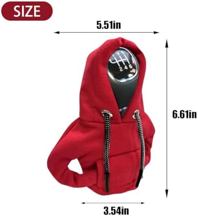JOYCOURT 2Packs Gear Shift Cover, Car Shift Knob Fashion Hoodie, Winter Warm Shift Knob Cover Sweater Shirt, Universal Car Interior Accessories
