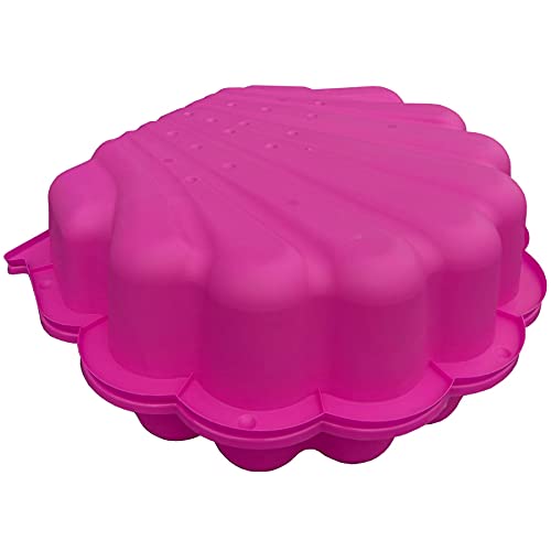 Wassermuschel Sandmuschel Sandkasten 2-teilig aus Kunststoff Muschel mit Deckel (pink)