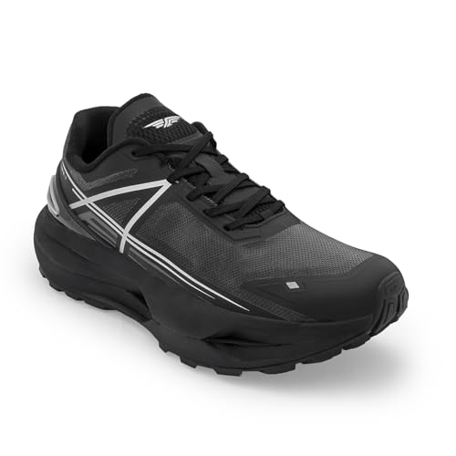 Image of Red Tape Men's Sneakers Black Grey Mesh TPU Round Toe Lace-Up