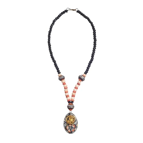 Image of AAKRITI ART CREATIONS Boho Tribal Handcrafted Ethnic Necklace Collection | Mandala, Dreamcatcher, Sunburst & Moonstone Designs | Artisan Collar, Lariat & Pendant Statement Jewelry for Women