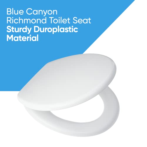 Blue Canyon Richmond Duroplastic Toilet Seat with Non-Slip Seat Bumpers & Heavy-Duty Stainless-Steel Hinges -Soft Close Toilet Seat -One Button Quick Release Toilet Seats - Image 2