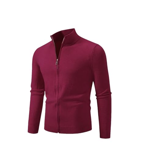 Men's Casual Knit Sweaters Cardigan Stand-Up Collar Slim Fit Casual Knitted Zip Sweaters