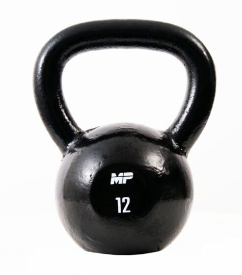 Muscle Power Gusseisen Kettlebell - Schwarz - 12 kg
