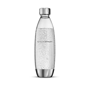SodaStream 1 Litre Single Fuse Metal Bottle, Silver