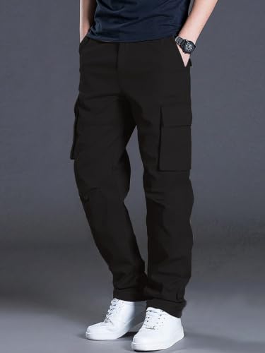 Image of Leriya Fashion Men's Cargo Pants | Multi Pocket Cotton Cargo Joggers for Men | Loose Fit Stylish Pant with Pockets | Casual Baggy Trousers & Streetwear Lower