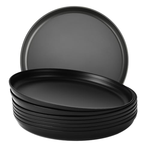 Unbreakable Dinner Plates Set of 8 (7.1-Inch) for Camping & RV Use - 100% Microwave Safe PP Plastic - Lightweight, BPA-Free, Dishwasher Safe - Perfect for Outdoor, Patio, Everyday Use, Black Unbreakable Dinner Plates Set of 8 (7.1-Inch) for Camping & RV Use - 100% Microwave Safe PP Plastic - Lightweight, BPA-Free, Dishwasher Safe - Perfect for Outdoor, Patio, Everyday Use, Black