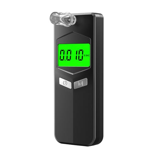 Breathalyzer,Professional-Grade Accuracy Breathalyzers for Alcohol,Alcohol Breathalyzer Tester with LCD Digital Display and Personal & Professional Use(10 Mouthpiec) (Black)