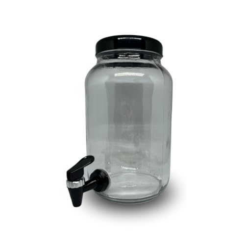 SUQUEIRAS DE VIDRO CAPACIDADE 3 LITROS TAMPA E TORNEIRA DE PLASTICO(PRETO)