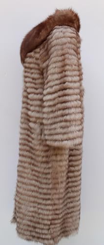 Women's Genuine Stripe Fox Fur Knitted Coat Fuzzy Outerwear Luxury Furry Clothes 110Cm-120CM3