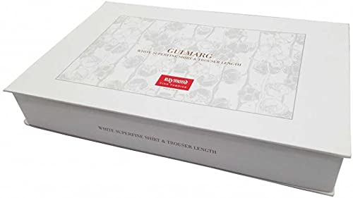 Image of Raymond Fabrics White Solid Trouser-Shirt Fabric Combo Box (Unstitched,Free Size,100% Cotton)