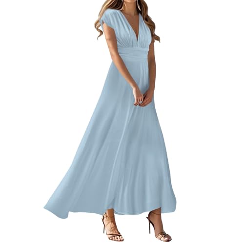Sommerkleid Spaghettiträger Damen Sommerkleider Musselin Kleid Wickelkleid Sommer Beach Rockabilly Kleider Weisses Kleider Sommer Swing Kleid Damen A...