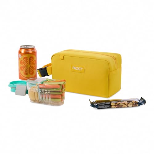 Image of PackIt Freezable Small Insulated Snack Box, Lemonade, with EcoFreeze Technology (Built-in Ice Pack), Mini Cooler or Small Lunch Bag, For Fresh Snacks On the Go, for Work, Gym, or Travel