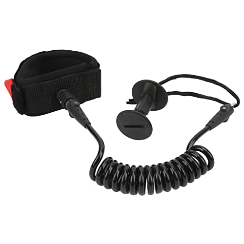 QERLONG 5.5mm 4 Feet Paddle Board Wrist Strap Elastic TPU Wrist Surf Leash Stand Up Paddle Leash for Surfboard (Black)