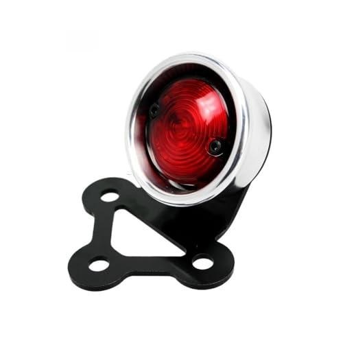 Feu arrière LED pour moto avec support de plaque d'immatriculation rouge pour Custom Chopper