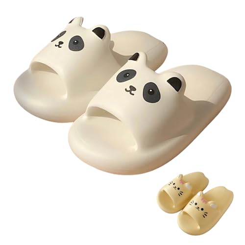 Cartoon Slides Thick Sole Cute Animal Slippers Kawaii Cat Panda for Women Girl Men Indoor Outdoor Soft