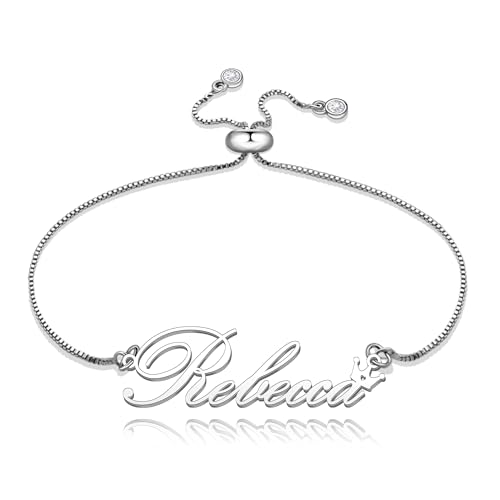 Regolabile e Comodo: Circonferenza da 15-24CM. il bracciale donna argento ha una catena di trazione regolabile, progettata per adattarsi perfettamente a qualsiasi dimensione! La fibbia scorrevole chic ha una presa forte, manterrebbe il braccialetto saldamente sulla tua mano e non si allenterebbe con il movimento.