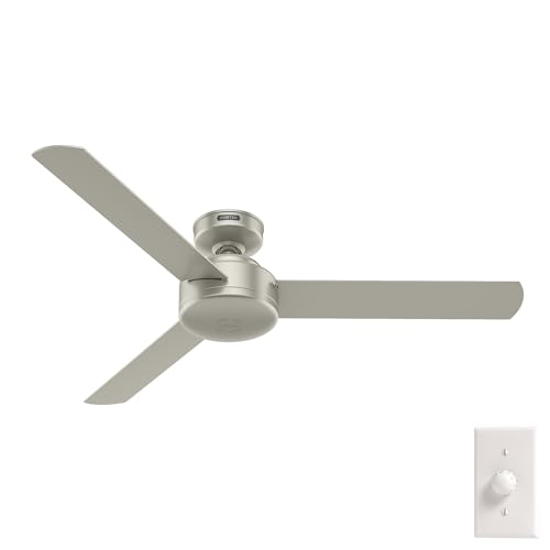 Image of Hunter Presto, Indoor, Ceiling Fan, No Light, Modern, 52 inch, Matte Nickel