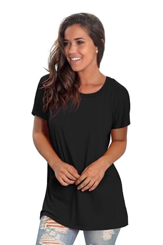 Womens Loose Fit Tshirts Short Sleeve Summer Tops Casual Workout Yoga Tunic T Shirts Tops3