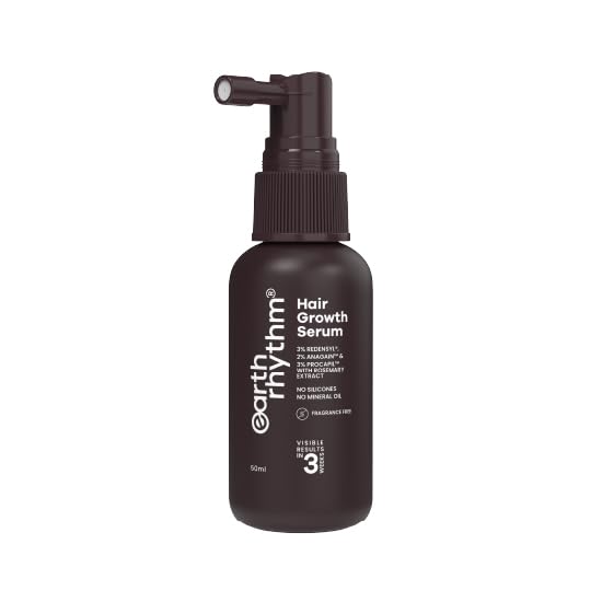 Image of Earth Rhythm Hair Growth Serum with 3% Redensyl, 2% Anagain & Procapil. Visible Results in 3 Weeks