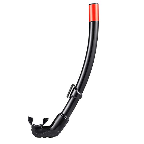 Snorkel Snorkeling Gear Dry Snorkel Wet Scuba Diving Equipment Freediving Spearfishing Swimming Roll Up Flexible Easy-Breath Snorkel Silicone Backup Snorkel Clip Mouthpiece Adult Young(black/wet)