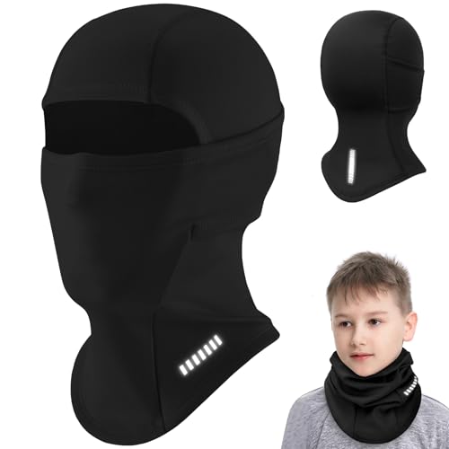 WACCET Pasamontañas Térmico para Niños, Pasamontañas Niño Multifuncional Máscara de Esquí Antiviento y Cálido Calentador de Cuello para Niños y Niñas Ciclismo, Esquí y Deportes al Aire Libre