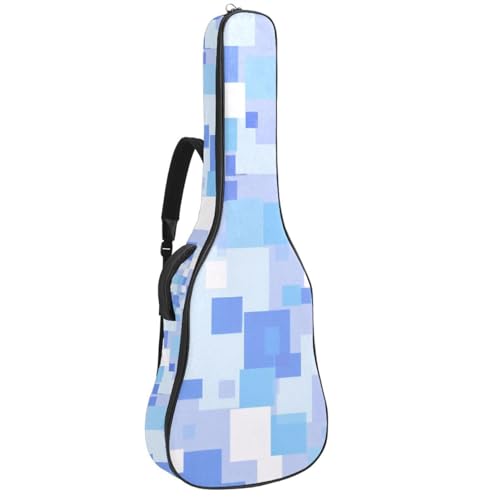 Sac pour guitare acoustique 41 pouces étanche à motif géométrique bleu