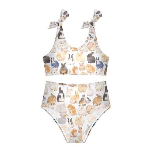 Wusikd Bunnies Colors Girls Swimsuits Two Piece Swimwear Bikini Set for for Girls Size 3T3