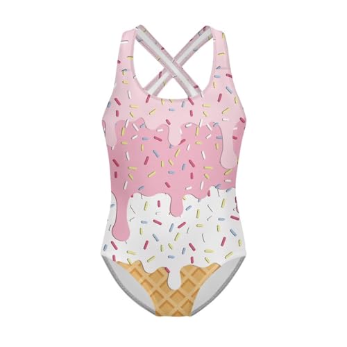 Image of Girls One Piece Swimsuit Teens Cross Back Summer Beach Wear for 5-14Y