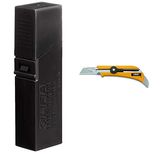 Olfa 115303 Cuchilla Cutter Troceable Excel Black 100X18Mm, Negro, Set De 50 Piezas + 100702 Cúter Con Cuchilla De 18 Mm, Negro, 18Mm Cutter Ol Mit Stahldorn