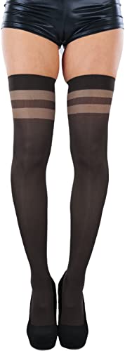 Image of ToBeInStyle Women's Nylon Thigh High Schoolgirl Opaque Stockings