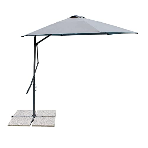MilaniHome Parasol de Jardin ø 3 Poteau latérale Serviette Gris pour extérieur, Restaurant glacés Bar Hôtel Hôtel