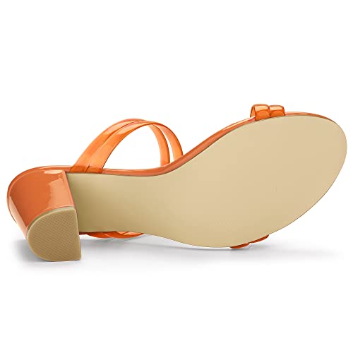 Allegra K Allegra K Women's Clear Strap Heel Slide Mule Block Heel Orange Sandal 7 M US