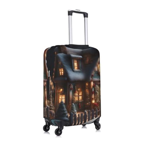 Christmas Village House 4 Tsa Approved Luggage Cover For 18-32 Inch Suitcases Scratch-Resistant Stretch Luggage Cover3