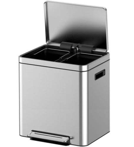 Caneca de basura rectangular de acero inoxidable 36L