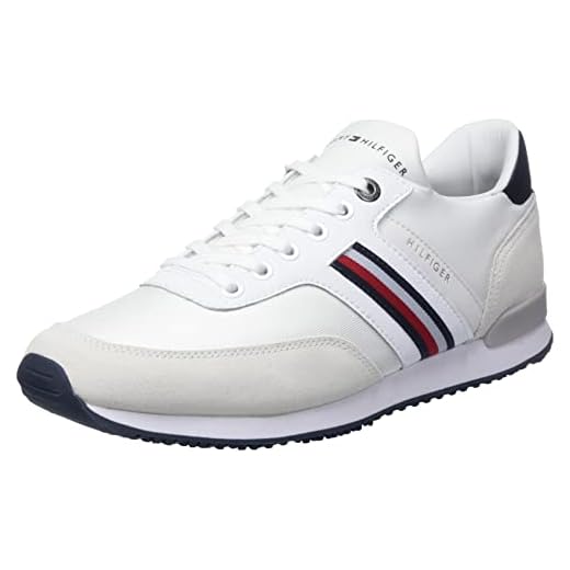Tommy Hilfiger Iconic Sock Runner Mix, Zapatillas Hombre, White, 44 EU