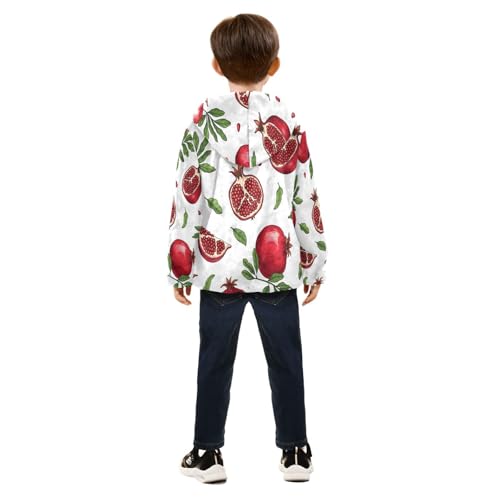 Pomegranate Pattern with Red Fruits Toddler Fleece Jacket Girl Boys Hooded Fleece Jacket Coat4