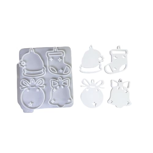 Molde de silicona con textura de manualidades con temática navideña, adecuado para proyectos de decoración de fiestas y herramienta de fabricación de joyas para el hogar